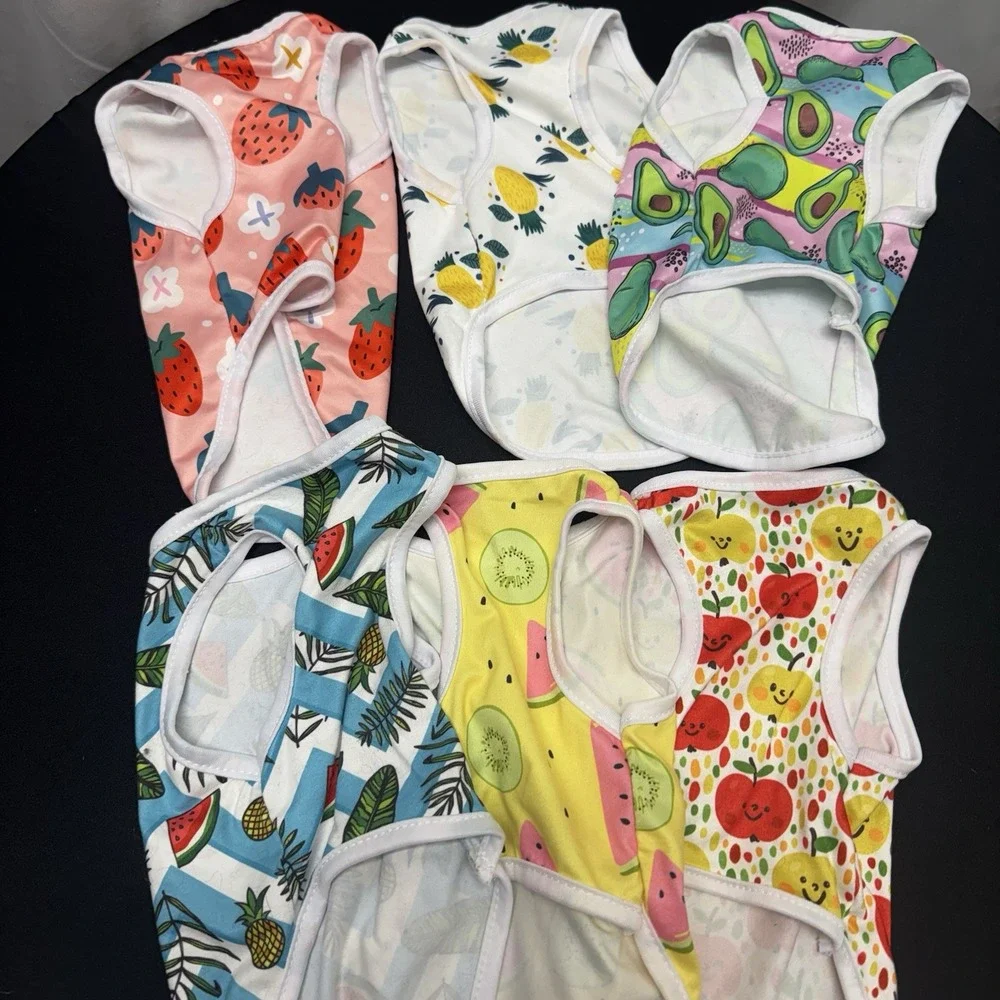 Lot Of 6‎ Fruit Themed Dog/cat Tshirts Size Small